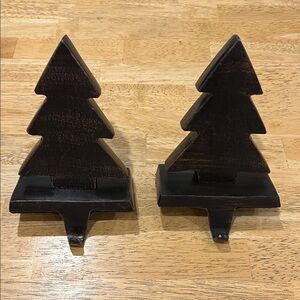 Rustic Dark Brown Tree Stocking Holders
